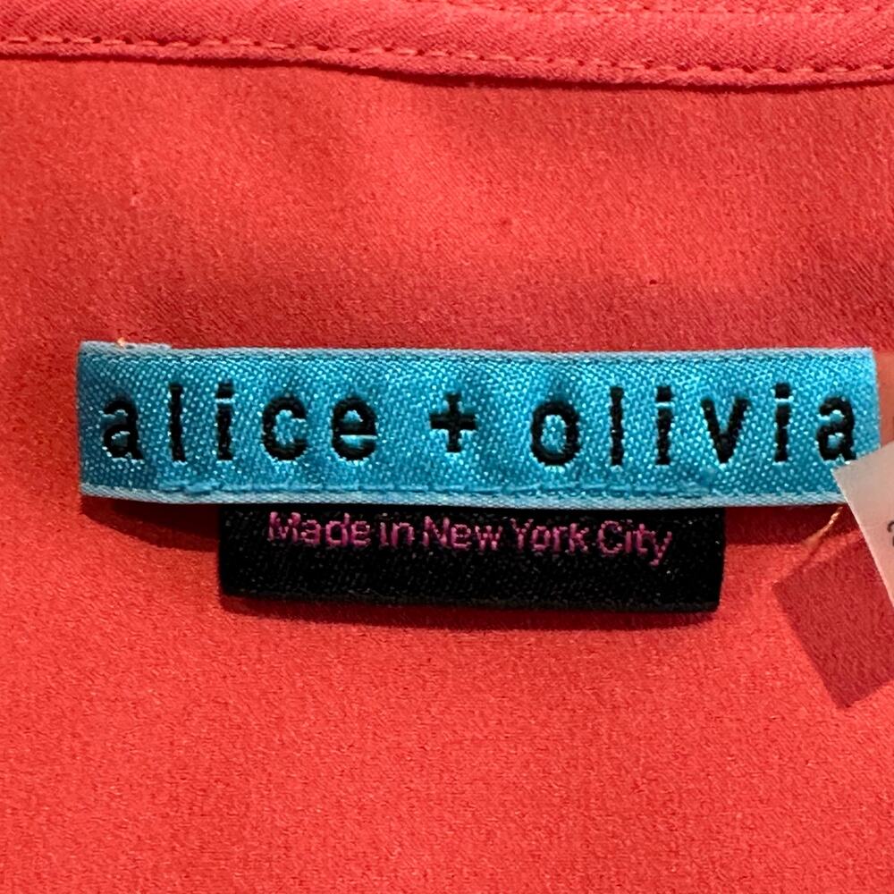 Alice + Olivia Sz M Cutout Cold Shoulder Top Salmon Lined Lightweight Flowy Tank - Picture 4 of 10